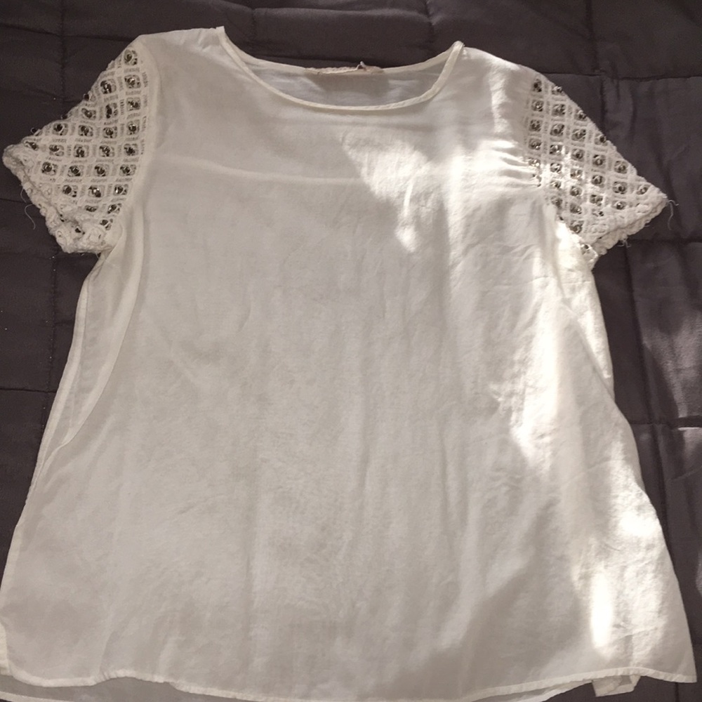 Zara basic shirt with beading